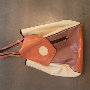 Italian leather handbag backpack style. new